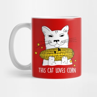 This cat loves corn Mug